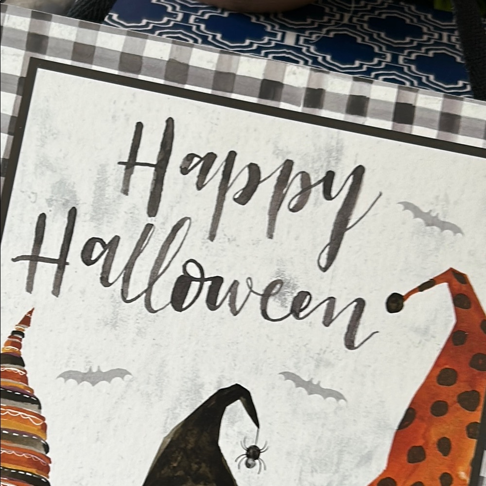 NEW! Rustic Farmhouse Enchanted Garden Witch Gnome Happy Halloween Wood Sign - Picture 4 of 6